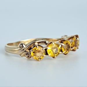 Antique Topaz Ring in 10K Yellow Gold Edwardian Era