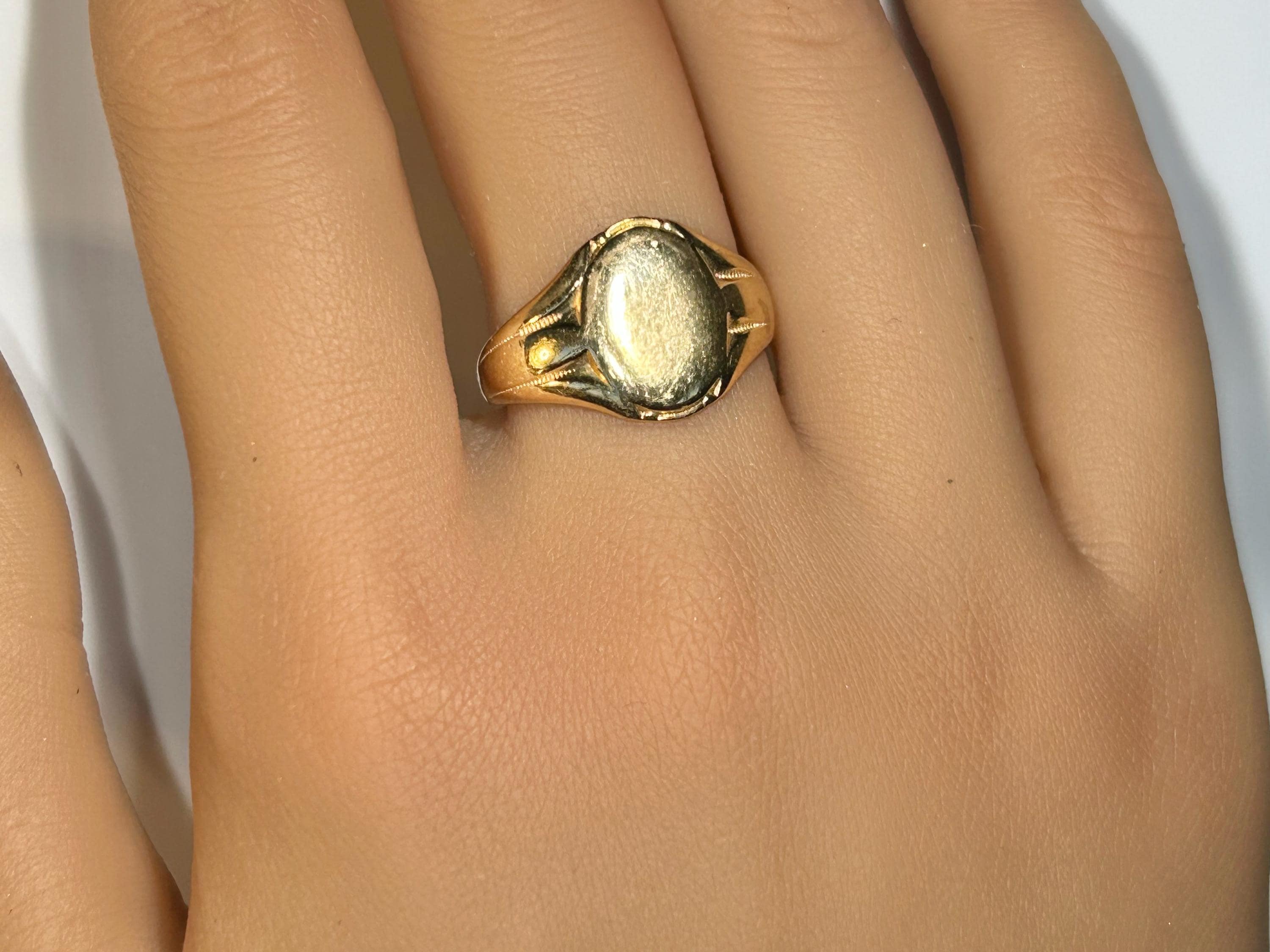 固*離様 R-087 Oval signet ring olive 15号 固*離様 R-087 Oval signet ring olive 15号 固*離様