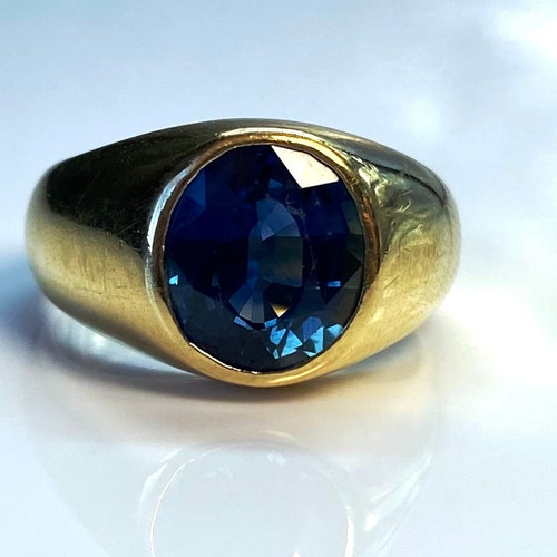 Georgian Vintage Antique 18k Gold Ring Diamond Blue Sapphire - Etsy