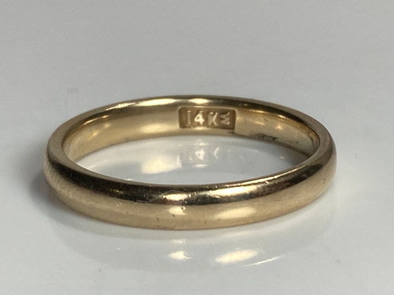 Antique JR Wood 2.7mm 14K Yellow Gold Band image 4