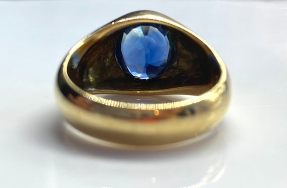 Antique GIA Certified Sapphire Ring in 18K Yellow… - image 3