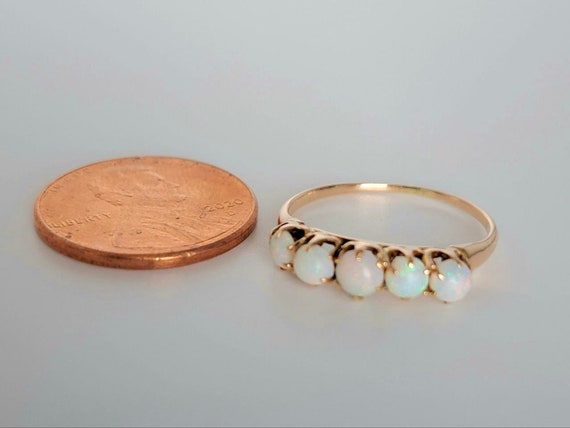 Antique Opal Band in 10K Yellow Gold Victorian Op… - image 7