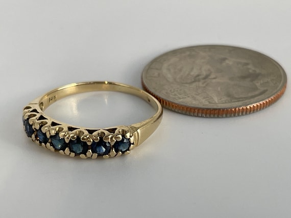 Antique Sapphire Band in 14K Yellow Gold - image 6