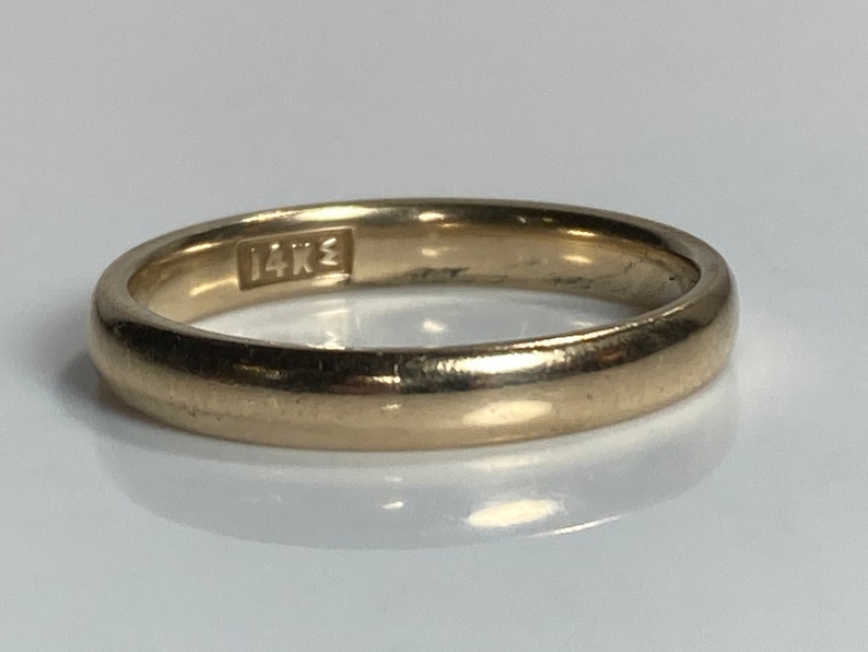Antique JR Wood 2.7mm 14K Yellow Gold Band image 2