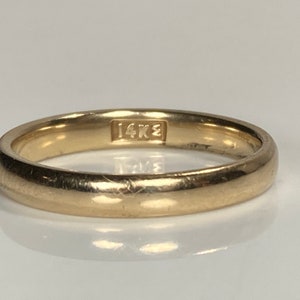 Antique JR Wood 2.7mm 14K Yellow Gold Band image 6