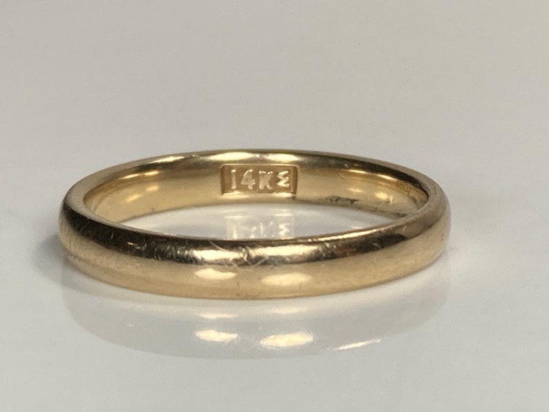 Antique JR Wood 2.7mm 14K Yellow Gold Band image 6