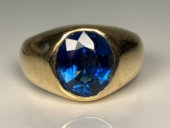 Antique GIA Certified Sapphire Ring in 18K Yellow… - image 2