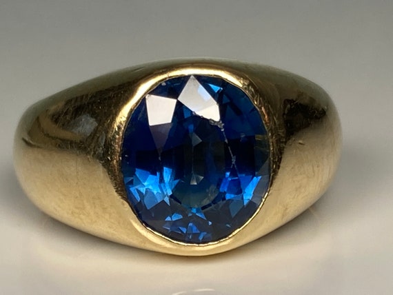 Antique GIA Certified Sapphire Ring in 18K Yellow… - image 9