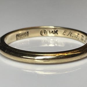 Art Deco Orange Blossom Traub Gold Band in 14K Yellow Gold with Engraving