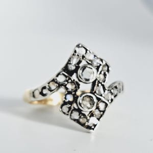 Victorian Rose Cut Diamond Ring in 18K Yellow Gold