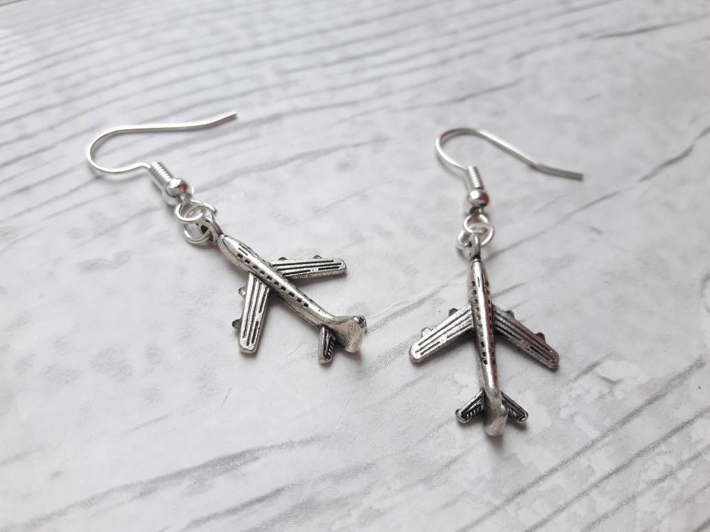 Airplane earrings plane jewellery aeroplane plane jewelry Etsy