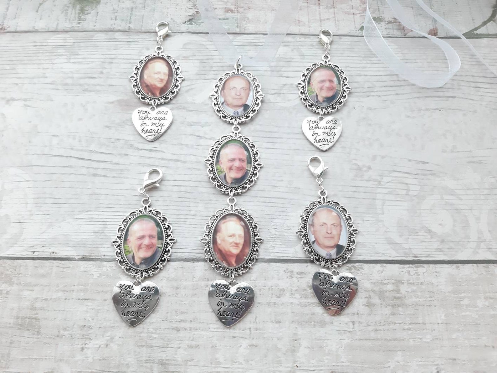 Buttonhole Photo Charm Memory for Wedding Flowers Memorial Etsy UK