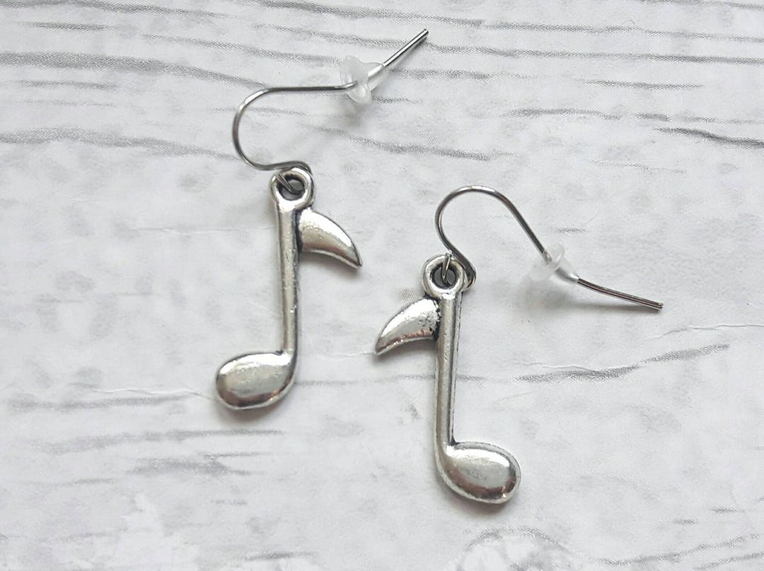 Boucles d'oreilles huitième note de musique, bijoux de croche, bijoux
