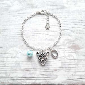 leopard bracelet, personalised initial cheetah bracelet, cat jewellery, animal lover present, panther gift