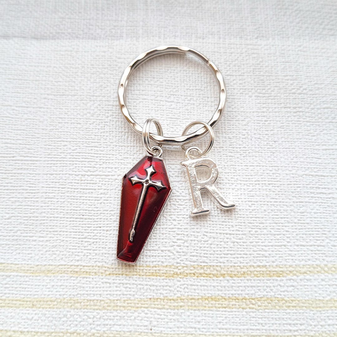 Coffin Keyring, Dracula Cross Coffin, Autumn Fall Keychain, Halloween ...