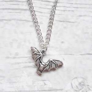 Bat necklace, spooky halloween jewellery, gifts for birthday, animal lover present