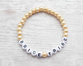 Bride tribe bracelet, bacherlorette bag filler, team bride favour, hen do jewellery, hen party jewelry, bride to be gift bags, hen night