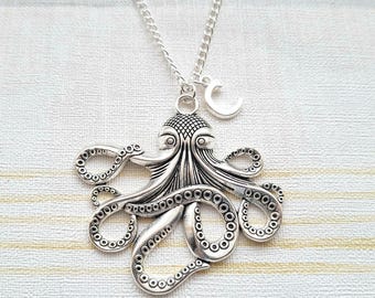 ゴールドブロンズタコネックレス：海洋航海ペンダント - Etsy 日本