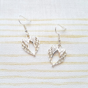Angel wings earrings, wedding jewellery, bridal earrings, memorial gift for bride, guardian angel present