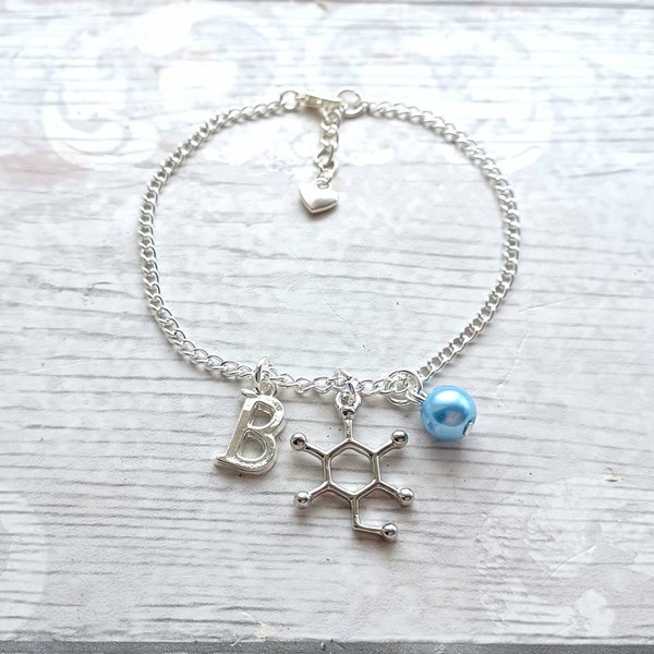 Glucose molecule bracelet, sugar bracelet, Type 1 diabetes awareness jewellery, science present, geeky gift for scientist, diaversary gift