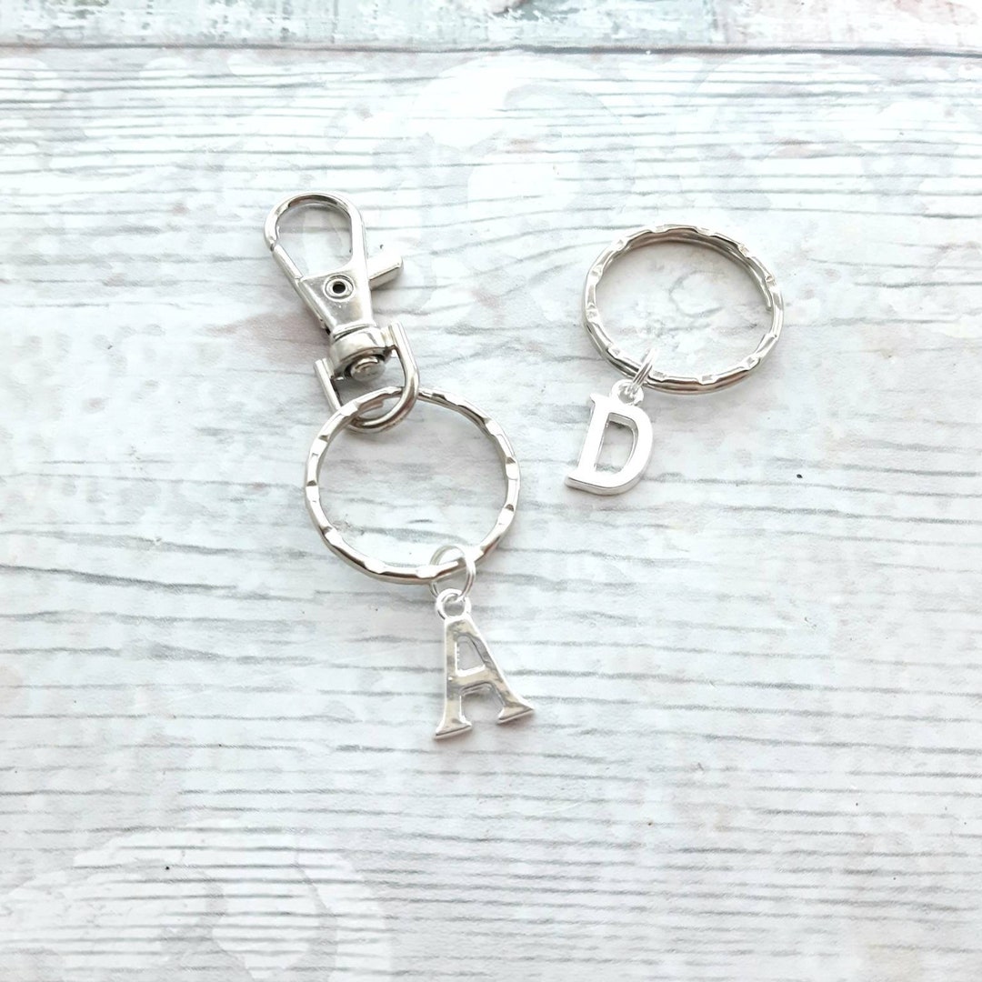Initial Keyring, Personalised Keychain, Monogram Bag Charm, Letter ...