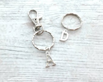 Initial keyring, personalised keychain, monogram bag charm, letter keyring, alphabet bag charm, initial accessory