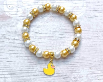 Duck bracelet, rubber duckie jewellery, bird lover gift, Cute quirky present, gifts for her