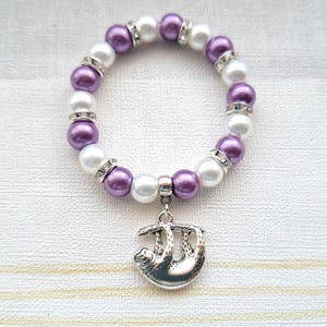 sloth bracelet, sloth lover jewellery, animal jewelry, lazy person present, wildlife rain forest gift