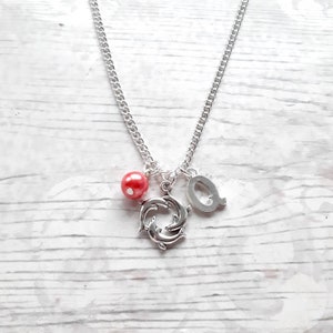Dolphin necklace, personalised initial  jewellery, ocean gift, gifts for girls, nautical present, animal lover