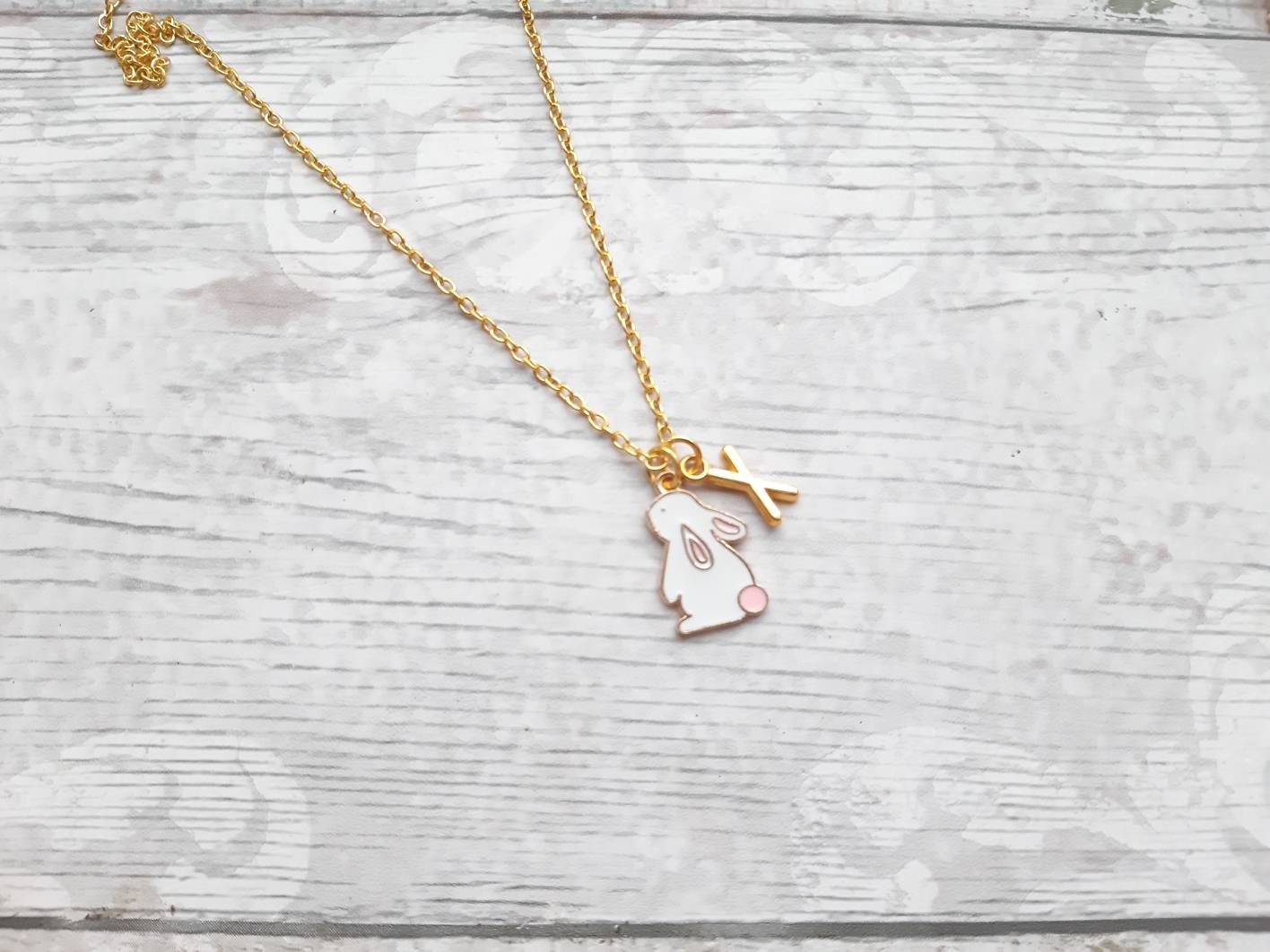 Rabbit Necklace Easter Jewellery Bunny Necklace Easter Etsy UK