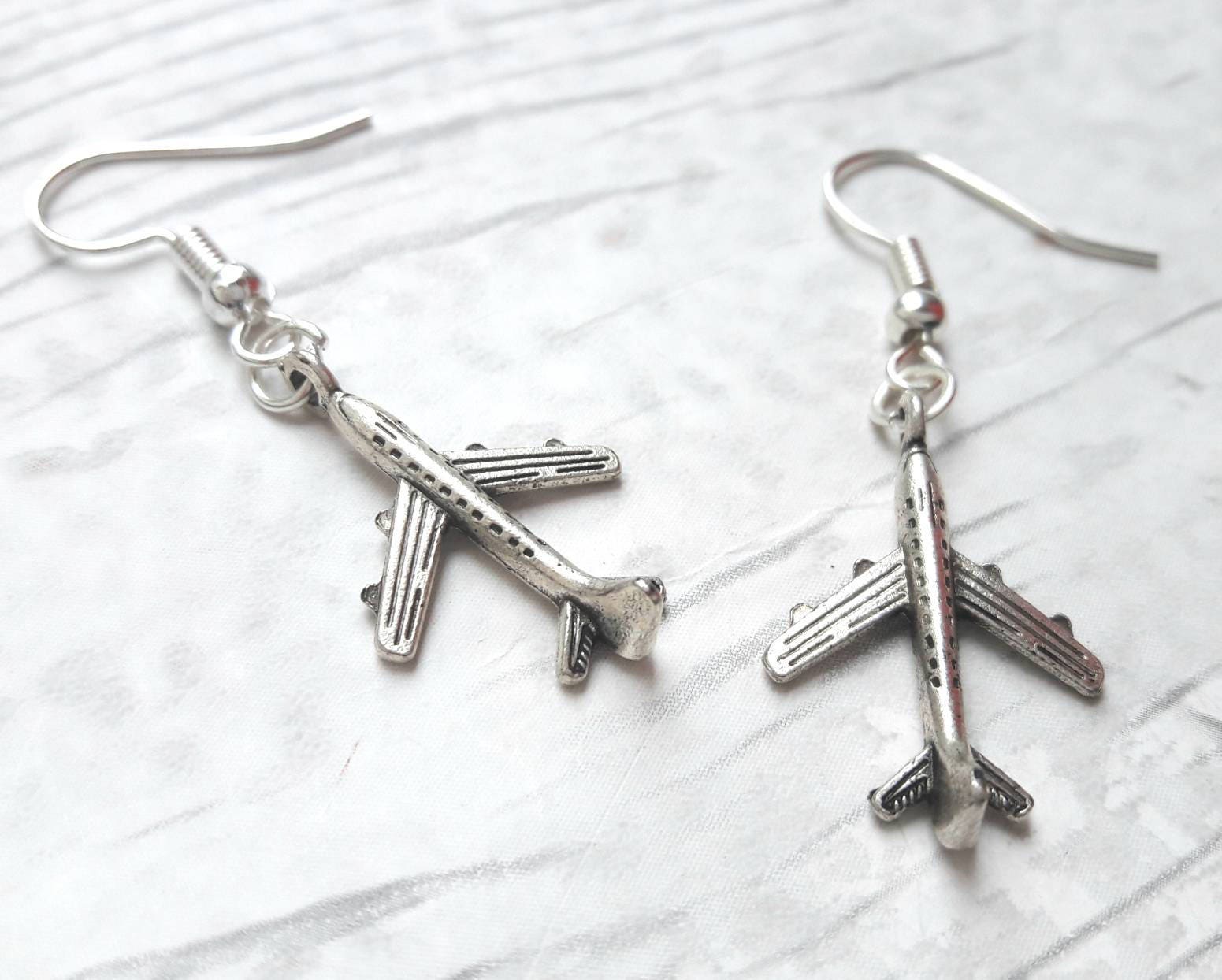 Airplane earrings plane jewellery aeroplane plane jewelry Etsy
