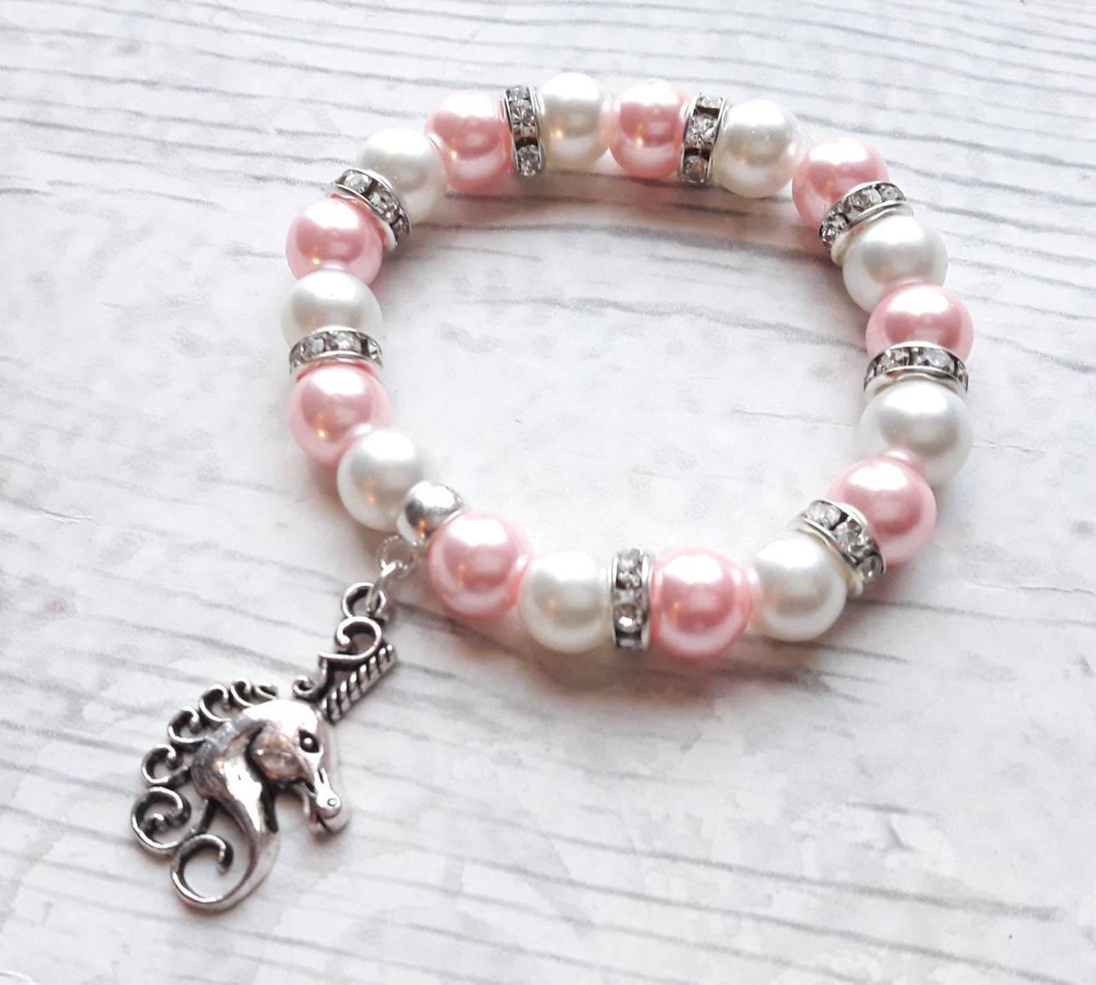 unicorn bracelet, fairytale jewellery, fantasy jewelry, ballet present, gift for girls, friendship bracelet, charm beaded bracel