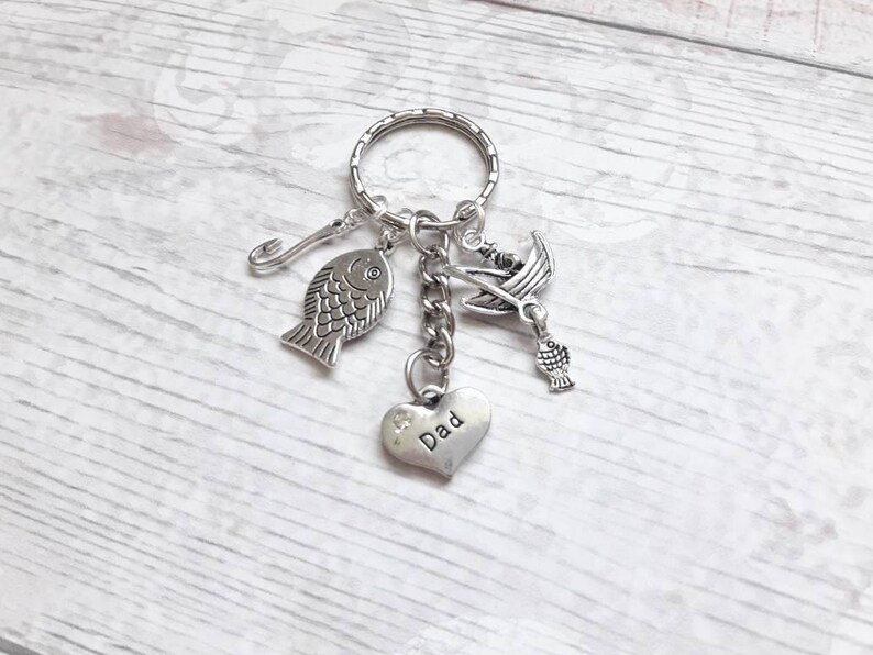 Fishing Keyring Fisherman Keychain Fish Hook Bagcharm Etsy