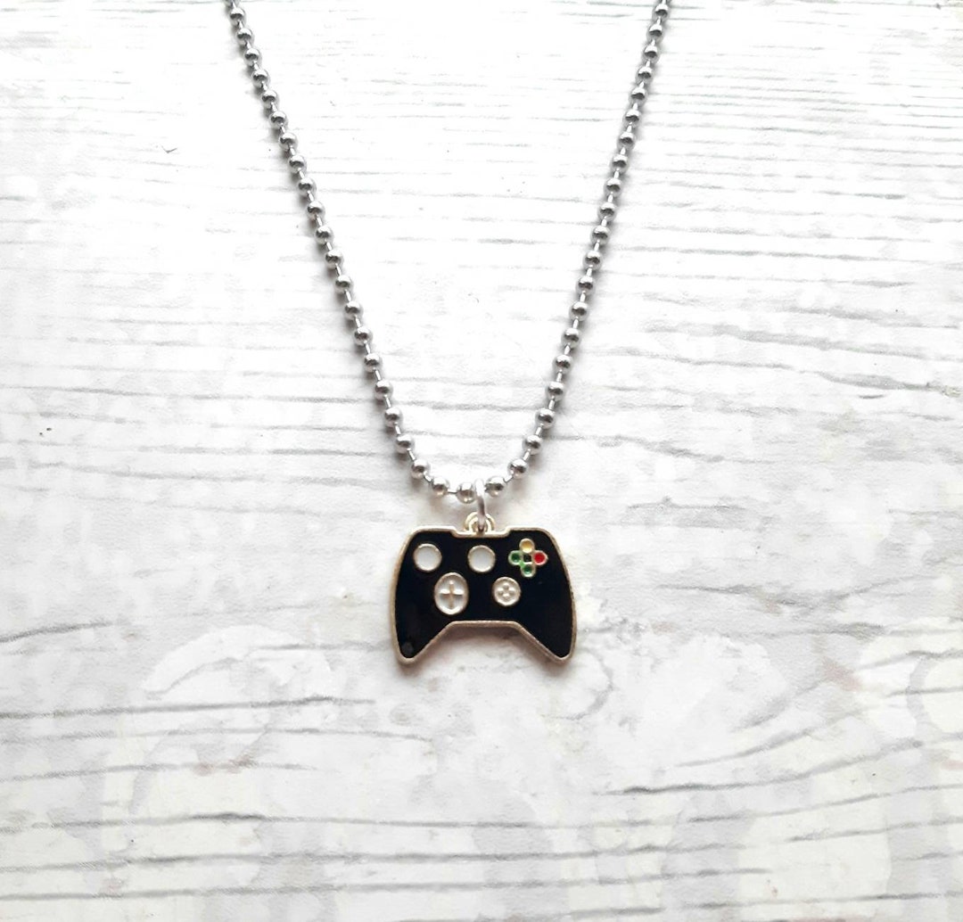 Game Controller Necklace Initial Necklace Gaming Lover Etsy