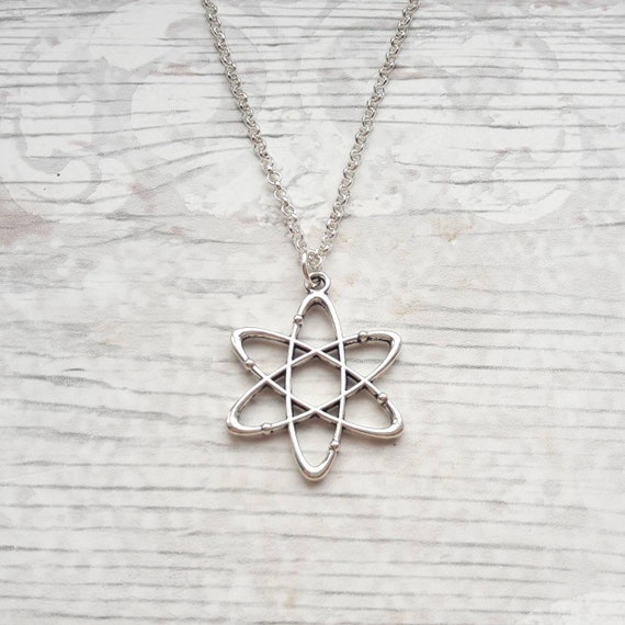Atom necklace science jewellery chemistry jewelry geeky Etsy