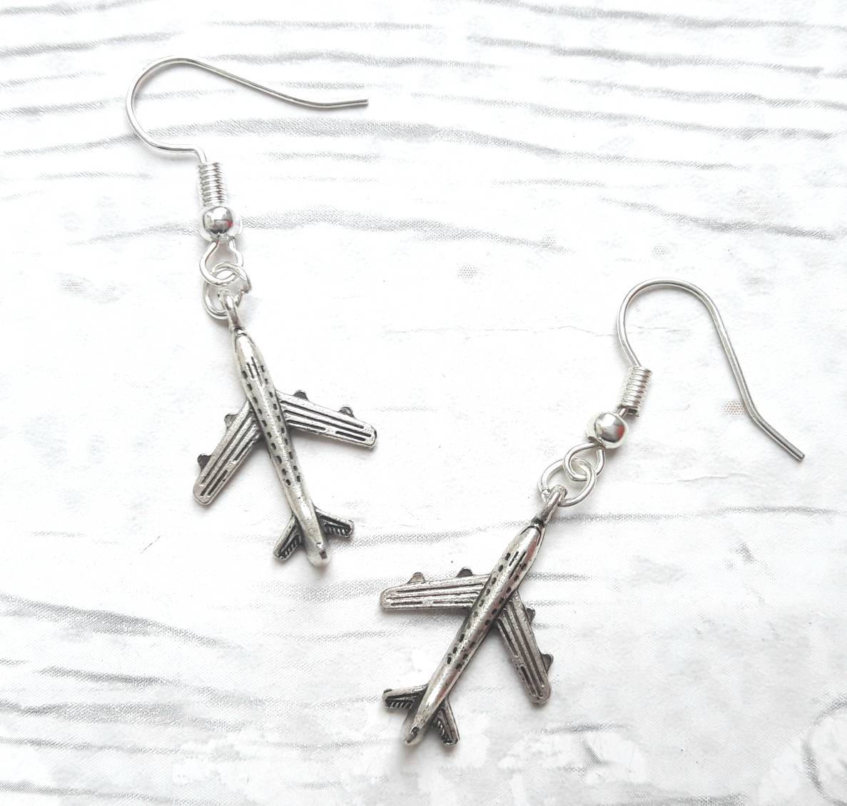 Airplane earrings plane jewellery aeroplane plane jewelry Etsy