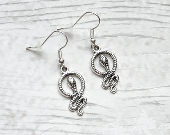 Schlangen Ohrringe, Schlangen Ohrringe, Reptil Schmuck, Tier Schmuck, Reptil Ohrringe, Charm Ohrringe, Vintage Schmuck, Geschenke für sie