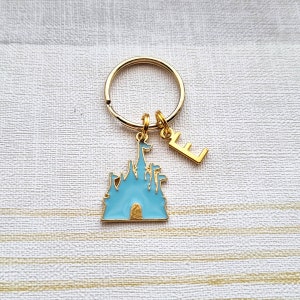 Castle keyring, dream house keychain, fairytale gift, gift for a princess, initial keyring