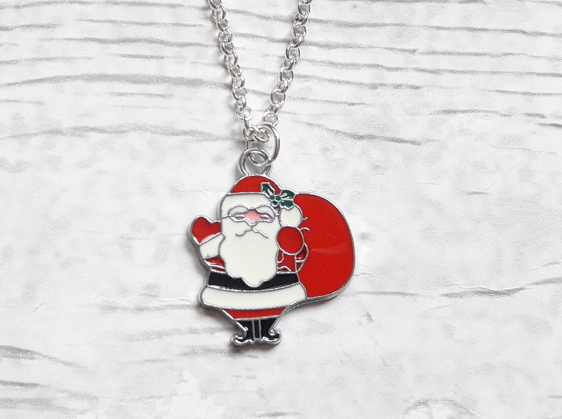 Collier de père noël bijoux de Noël de père bijoux de Noel - Etsy France