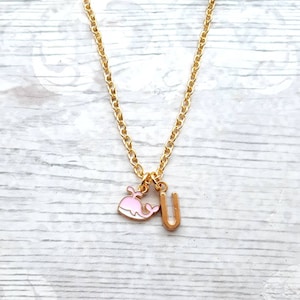 Whale necklace, ocean jewellery, orca lover, gifts for kids, sea life present, initial necklace