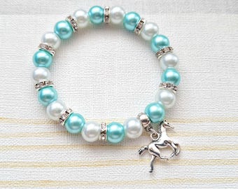Pferdearmband, Reiterarmband, Schmuck Pferd, Tierschmuck, Ponyschmuck, Geschenke für Mädchen, Reitgeschenk, Pferdeshow