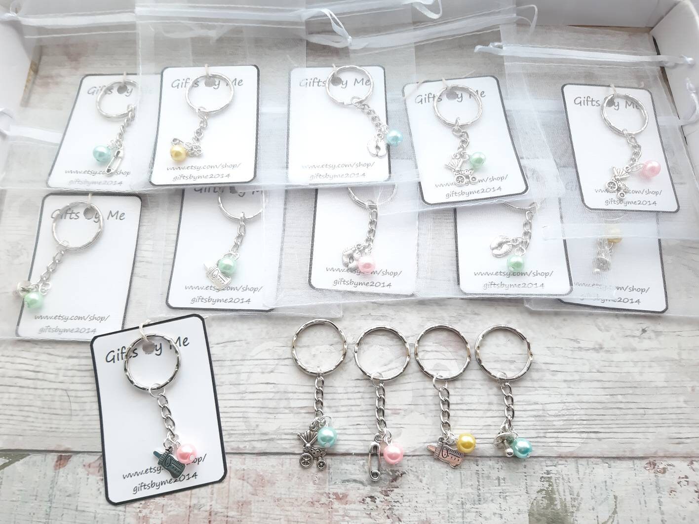 Baby Shower Keyrings Gender Reveal Keychain Baby Shower - Etsy UK