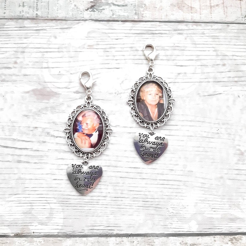 Buttonhole Photo Charm Memory for Wedding Flowers Memorial Etsy UK