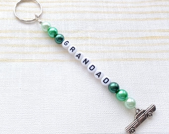 Llavero de abuelo, dije para bolso de abuelo, llavero con nombre personalizado, regalo para el día del padre, regalo para él