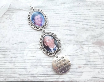 bridal bouquet photo charm, memory charm for wedding flowers, memorial keepsake, custom picture gift for bride, remembrance charm