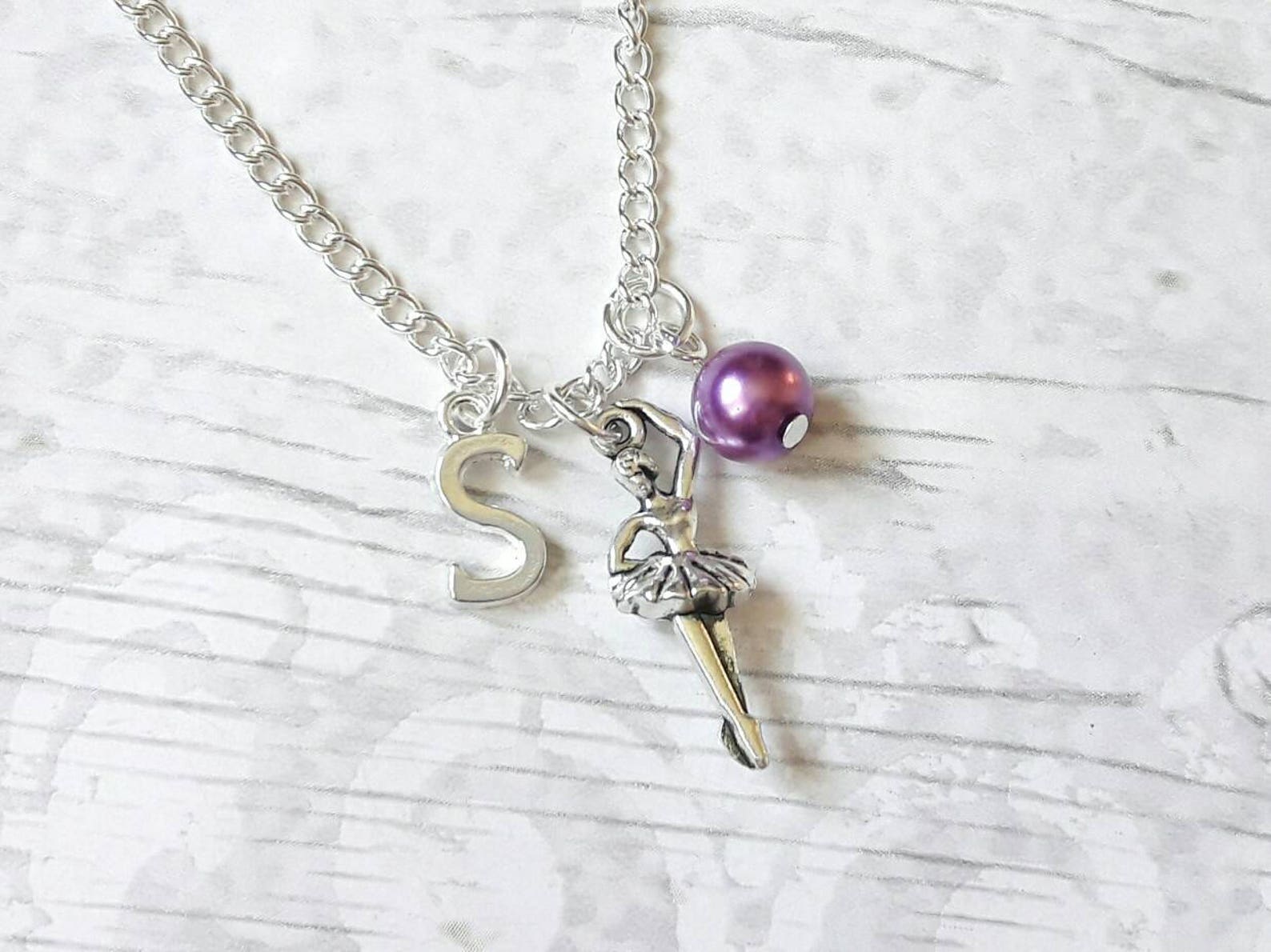 ballerina necklace, ballet dancer jewelry, dance necklace, personalised necklace, kids jewellery, gifts for girls, dancing prese