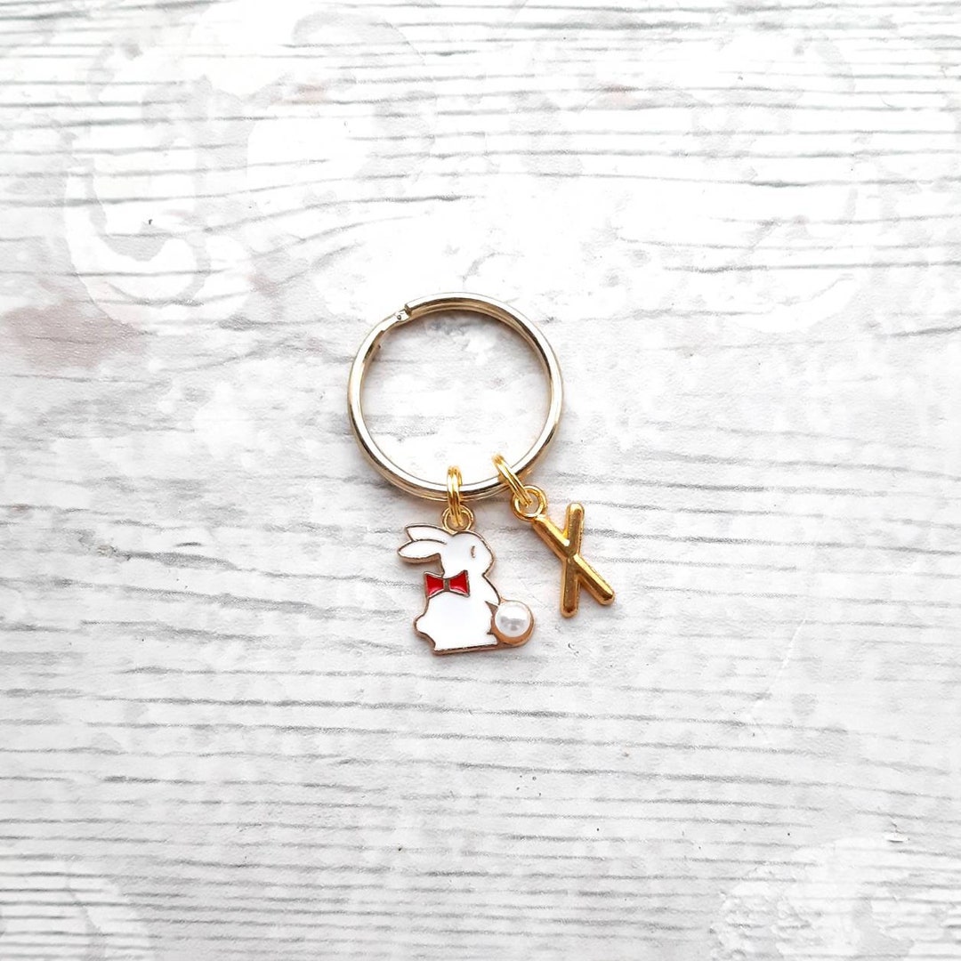 Rabbit Keyring, Bunny Keychain, Easter Spring Accessory, Easter Bunny ...