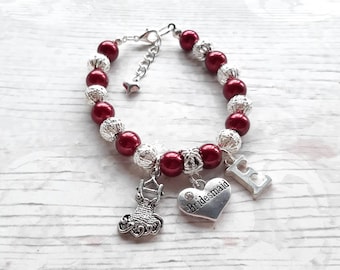 flower girl bracelet, bridesmaid bracelet, wedding jewellery, bridal party jewelry, gifts for girls, wedding favor, thankyou present