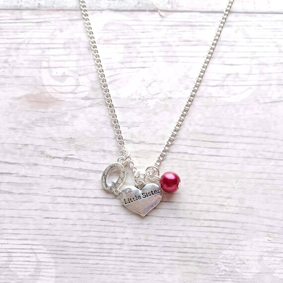 Little Sister Necklace, Initial Necklace, Best Friend Jewellery