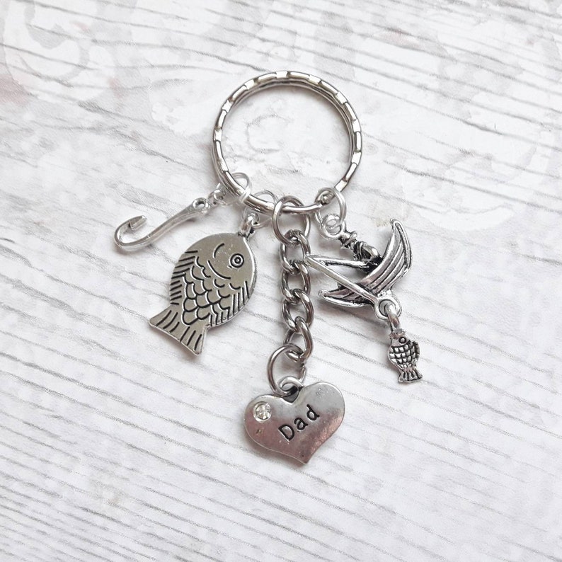Fish Keyring Fishing keyring fisherman keychain fish hook bagcharm | Etsy